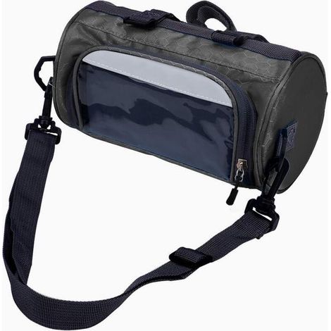 Sacoche de guidon de vélo avec support pour smartphone - Noir Sac de vélo - étanche - Sacoche de vélo guidon - Support pour smartphone vélo - Pack avant pour vélos de course, VTT et motos - 6,2 pouces (1/5)