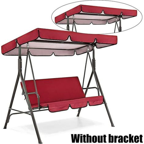 Balancelle de jardin 3 places en métal avec auvent, banc suspendu pour terrasse, chaise berçante extérieure robuste, protection solaire incluse (1/5)