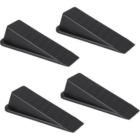 4-teiliger Türstopper, ohne Türstopper, Türstopper-Werkzeug, Türstopper, rutschfester Türstopper, selbstklebender Türstopperkeil für Keramikfliesen, schwarz (1/4)