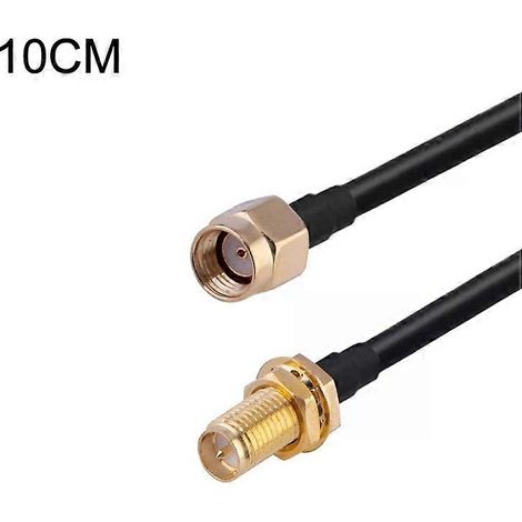 Câble adaptateur coaxial RP-SMA - Connecteur mâle-femelle RG174 de 10 cm (1/3)