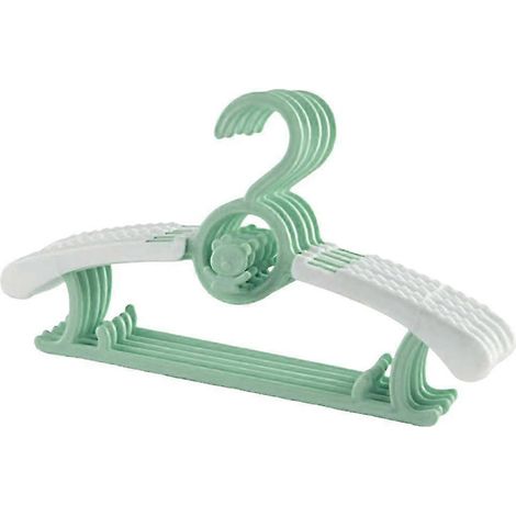 Lot de 5 cintres pour vêtements d'enfants, gain de place, pour le linge, les pantalons de bébé, extensibles et résistants au vent, pour placards de bébés garçons et filles et tout-petits.-green (1/5)