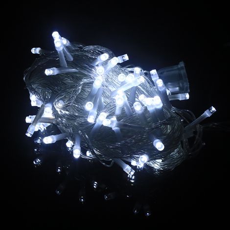 Guirlande lumineuse LED, guirlande lumineuse clignotante, guirlande lumineuse décorative, petites lanternes, souffle de bébé, lumières de Noël (6 mètres, type de batterie 40 lumières, blanc) YMYNY (1/3)