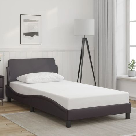 Bettgestell "Dover" Grau 100x200 cm Kunstleder vidaXL (1/5)