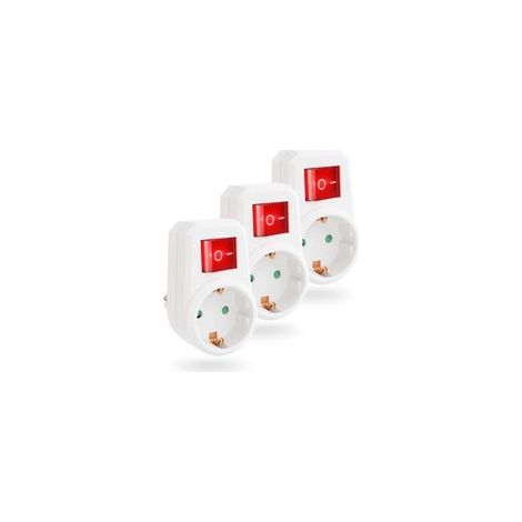 Greate Adaptateur de Prise Avec Interrupteur 3x - Prise Électrique Avec Disjoncteur et Interrupteur