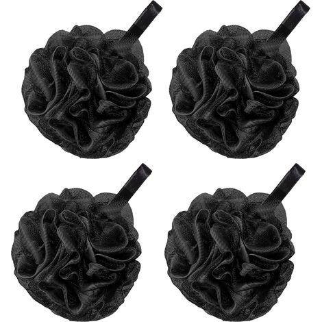 4 Pack éponges de bain en luffa, Fleurs de Bain Pour Femmes Hommes Exfolier La Peau Nettoyer La Peau Apaisante (1/5)
