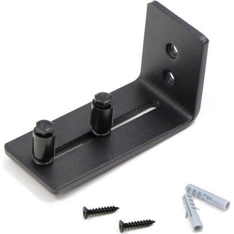 Guide de roulement pour porte coulissante - Avec 2 roulettes - Pour portes coulissantes - Noir (1/5)
