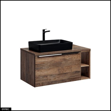 Meubles sous vasque - 100 cm - avec Vasque à poser et Plan - BOLD OAK (1/5)
