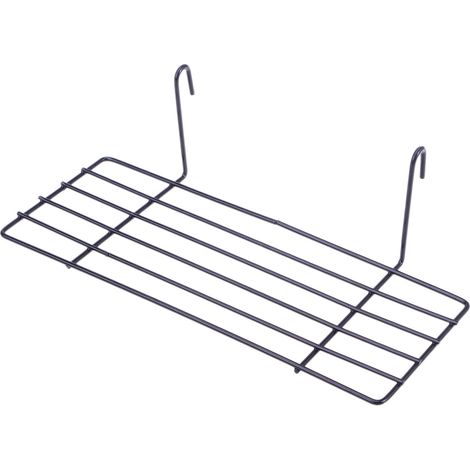 Support Mural Pour Grille - Étagère En Fer Noir 25 x 10 x 8 cm - Pour Panneau Grille - 1 Pièce (1/5)