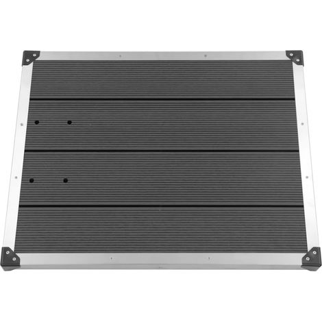 Piatto doccia da esterno piatto doccia da giardino piatto doccia da terrazzo piscina WPC acciaio inox 80 x 62 cm grigio 020001981