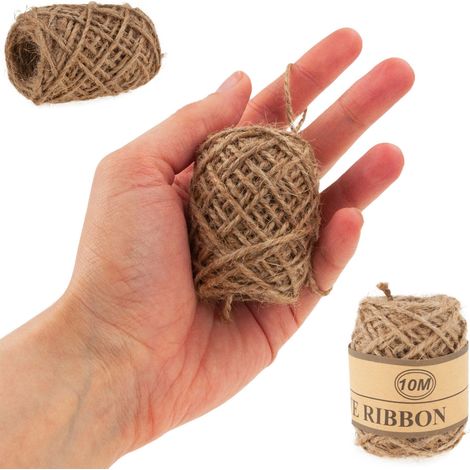 TG40104 corda di iuta naturale, 10 m, decorativa, marrone, per piante (1/5)