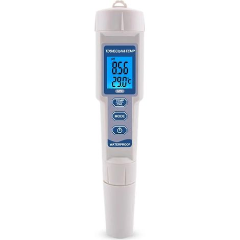 Appareil de mesure numérique 4 en 1 (pH/TDS/EC/température) pour piscines, eau potable et aquariums (1/5)