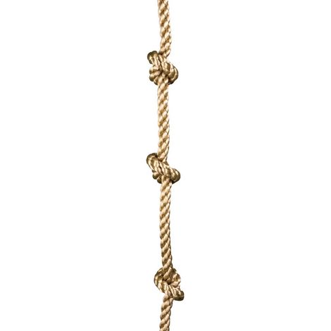 Corde à nœuds en polypropylène traité UV pour portiques 1,90 à 2,50 m – Poids max 50 kg – 6 nœuds pour jeux d'escalade et équilibre – Outdoor Toys