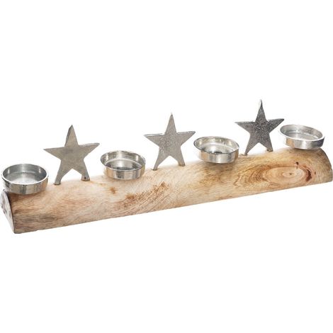 Photophore de Noël allongé avec étoiles