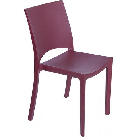 STOCK 24 SEDIE IN TECNOPOLIMERO WOODY - GRANDSOLEIL Colore: Rosso Bordeaux (1/3)