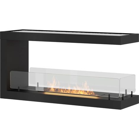 Camino a Bioetanolo Trifacciale da Incasso 100x50 cm Inside U 1000 V1 Nero con Vetro (1/5)