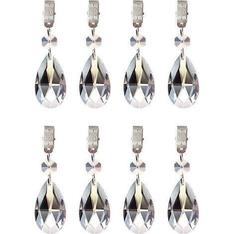 Ensemble de 8 pendentifs pour nappe, pendentif en cristal lourd, pendentif en forme de cœur, compatible avec toutes les nappes. (1/5)