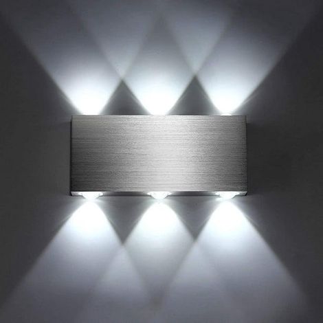 LED 6W Intérieur Lampe Murale Moderne Carré Up Down en Aluminium Eclairage Décoration Lumière pour Chambre a Coucher Bureau Lit Couloir Salon Htel Bar Blanc Froid (1/5)