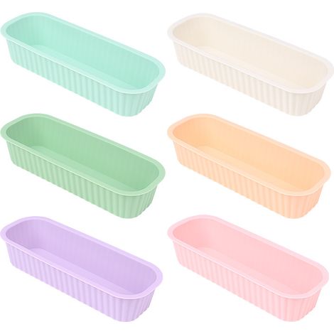 Lot de 6 mini moules à pain flexibles, en silicone, antiadhésifs, pour pain,gâteaux et pain de viande (mini moule à pain,6 couleurs) (1/5)