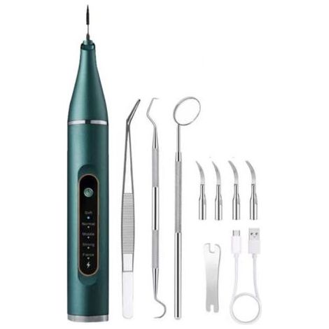 Détartreur dentaire ultrason pour animaux - Kit nettoyage dents chiens/chats - Vert - Soin vétérinaire (1/5)