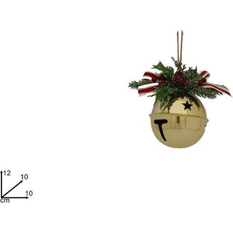 Campanaccio Oro con Vischio DUE ESSE CHRISTMAS