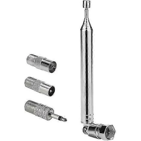 Antenne radio FM de remplacement, vis télescopique, adaptateur de prise de type F pour récepteurs stéréo AV (1/5)