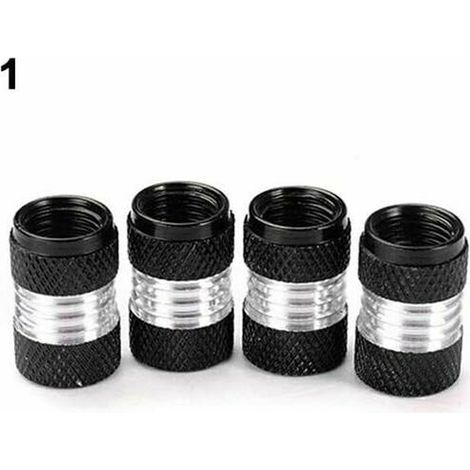 Bouchon De Valve,4 Pièces/Ensemble Universel en Alliage D'aluminium De Couleur Vive Pneu Pneu Valve De Tige De Valve d'air-noir (1/3)