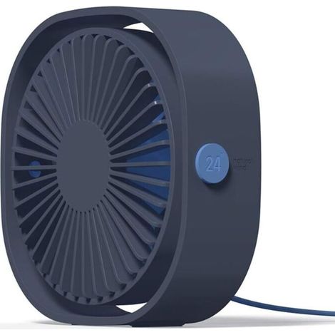 Ventilateur USB Mini Ventilateur Portable de Table Ventilateur Bureau Silencieux 3 Vitesses Réglable - Bleu (1/5)