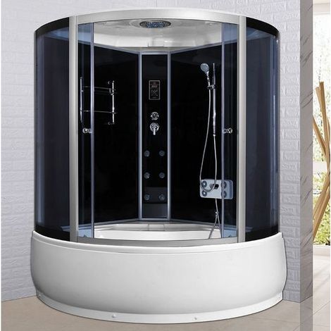 Bagno Italia Box doccia con vasca cabina a 6 getti idromassaggio 135x135 cm bluetooth ozonoterapia cromoterapia (1/5)