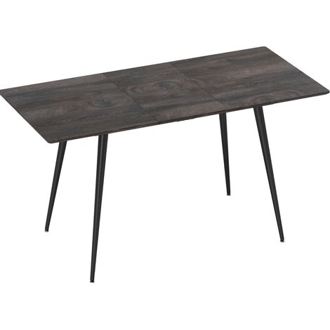 Tavolo da pranzo allungabile 120-160 cm in legno grigio con gambe in acciaio (1/5)