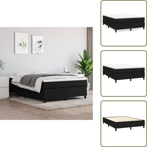 Bettgestell ohne Matratze Schwarz 140x200 cm Stoff - Bettes Gestell - Doppelbett - Boxspringbetten - Lattenrost - Schlafzimmer Möbel (1/5)