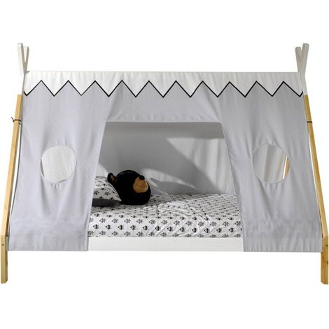 Pack - Lit Enfant & Voile "Tipi" 90x200cm Blanc (1/5)