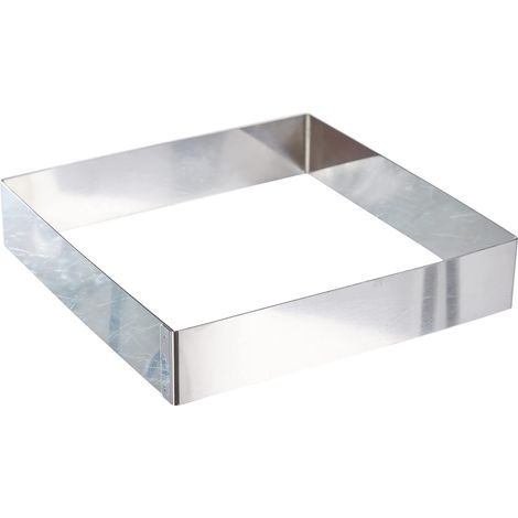 1 Cercle Carré Pour Pâtisserie, Acier Inoxydable, 20x20 Cm, Usage Professionnel (1/4)