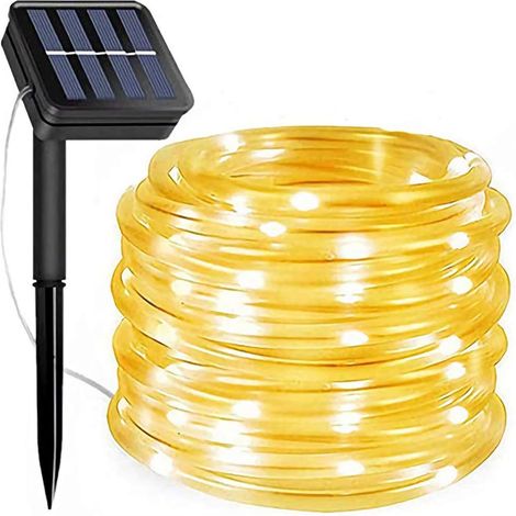 Guirlande lumineuse solaire à 100 LED, guirlande féérique étoilée, tube étanche de 10 mètres (33 pieds) pour extérieur, terrasse, jardin, fête (1/3)
