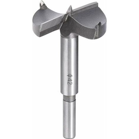 Mèches Bois, 42MM Fraise Bois Carbure, L'installation de Portes Sphériques Bois, Tiroirs, Contreplaqué, Vous aide Rapidement pour Faire des Trous Propres à Fond Plat Dans le Bois GrooFoo (1/5)