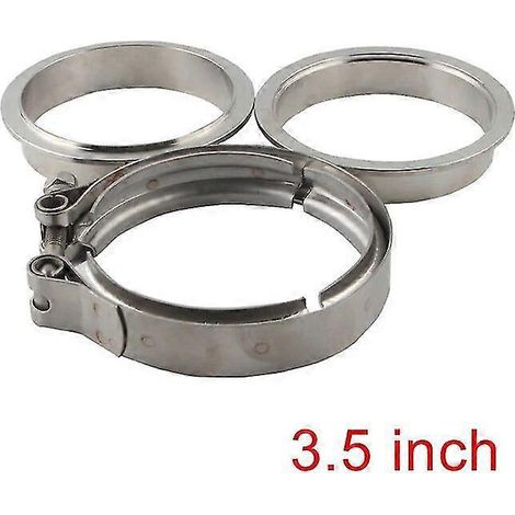 2 25 3 35 Edelstahl-V-Band-Auspuffflansch-Klemmen (männlich/weiblich) – 3,5 Zoll (1/5)