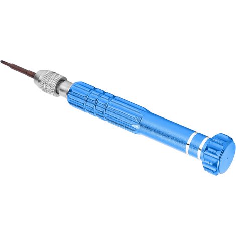 Tournevis 5 en 1 en alliage d'aluminium, outil de quincaillerie pour l'entretien de montres, bijoux et téléphones (bleu) (1/5)