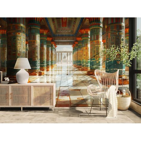 Papier peint Égypte – Colonnes hiéroglyphes sacrées - 300 x 250 cm (1/2)