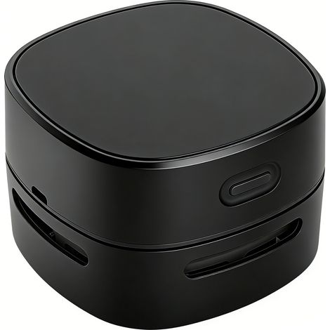 Mini aspirateur de table sans fil, aspirateur de bureau portable rechargeable par USB pour clavier, ordinateur portable, bureau, voiture et poils d'animaux (noir) (1/5)