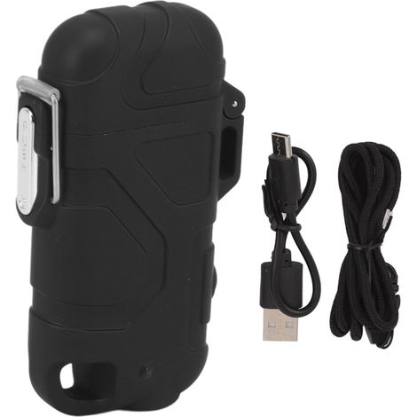 Briquet Plasma Double Arc USB Rechargeable, Étanche et Anti-Vent avec Lampe Torche 3 Intensités Réglables - Noir (1/5)