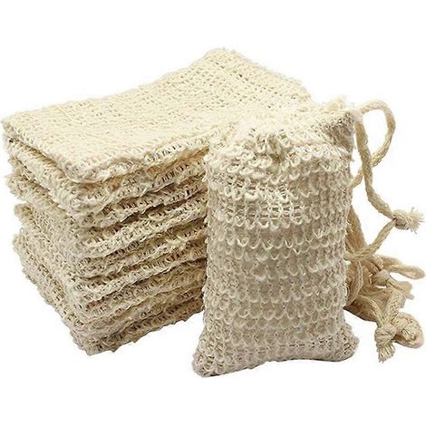 Lot de 30 sachets à savon en sisal naturel, pochettes de rangement pour savon exfoliant (1/5)