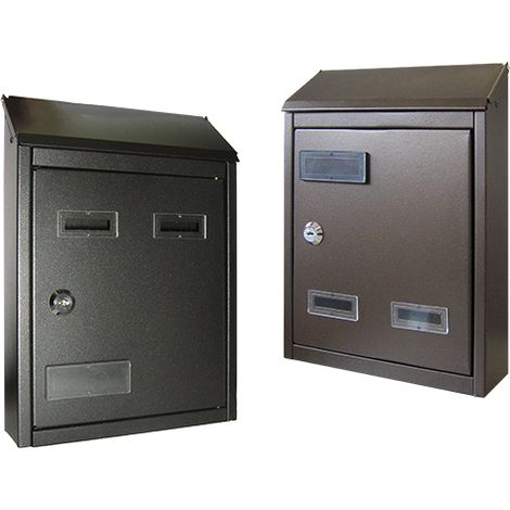 CASSETTA POSTALE CITY IN FERRO COLORE MARRONE/ORO-731.A  21x7xH30 cm (1/5)