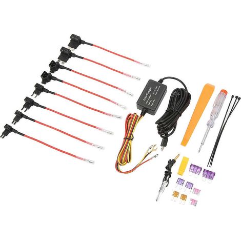 Kit de câblage pour caméra embarquée, adaptateur 12V–28V vers USB 5V avec protection contre la surchauffe, pour caméra de rétroviseur et appareil de navigation GPS.