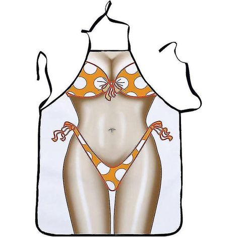 Tablier amusant - Tablier de cuisine/pâtisserie ajustable pour couple, motif homme musclé et femme sexy (1/5)