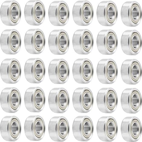 30Pcs 693ZZ Mini Roulements à Billes Acier Carbone 693 ZZ Bearings Double Blindage Miniature Deep Groove Ball Bearings pour Imprimante 3D Roues Patins À Rouleaux (3 x 8 x 4 mm) (1/5)