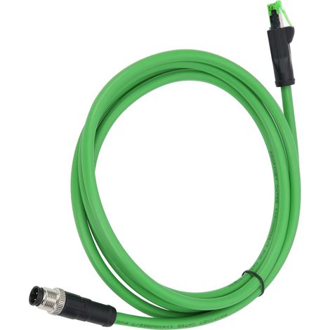 Câble Ethernet M12 à RJ45 blindé, connecteur étanche IP67, fil 24 AWG, patch cord industriel (1/5)