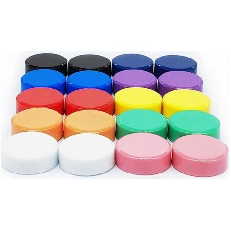 Lot de 40 aimants frigo ronds colorés – Aimants puissants pour tableau blanc et frigo – 10 couleurs – 20mm diamètre – Décoratifs et fonctionnels (1/5)