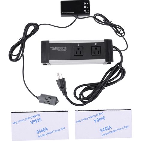 THC-220 Termostato Digital Enchufable Control Temperatura y Humedad LCD Programable -40 a 100°C Ideal para Invernadero y Bodega (1/5)