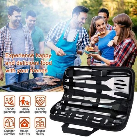 Ensemble d'outils de barbecue - - Acier inoxydable - Kit portable - Durable - Lavable au lave-vaisselle (1/4)