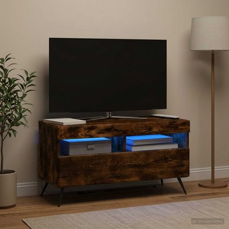 vidaXL Mueble de TV LED Roble Ahumado Madera de ingeniería (1/5)