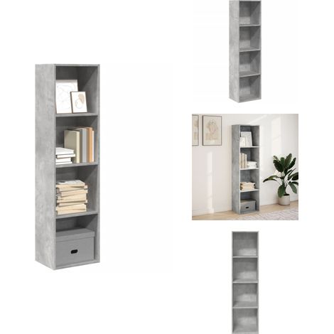 Bibliothèque gris béton 40x30x152 cm bois d'ingénierie - Bibliothèque - Bibliothèques - Étagère - Armoire De Rangement (1/5)
